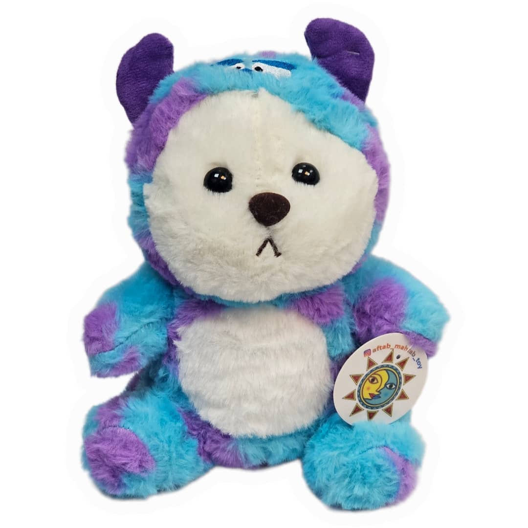 عروسک خرس لباس سالیوانی ۲۰ سانتی